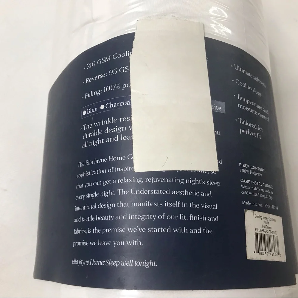 Ella Jayne Cooling Jersey Comforter White Queen 90 x 90